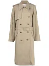 Goen J Double-breasted Two-tone Trench Coat In Brown