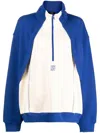 Goen J Contrast-paneled Half-zip Sweatshirt In Blue