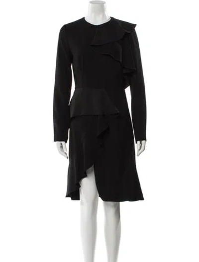 Pre-owned Goen J Crew Neck Knee-length Dress In Black