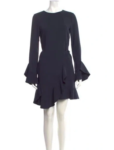 Pre-owned Goen J Crew Neck Knee-length Dress In Blue