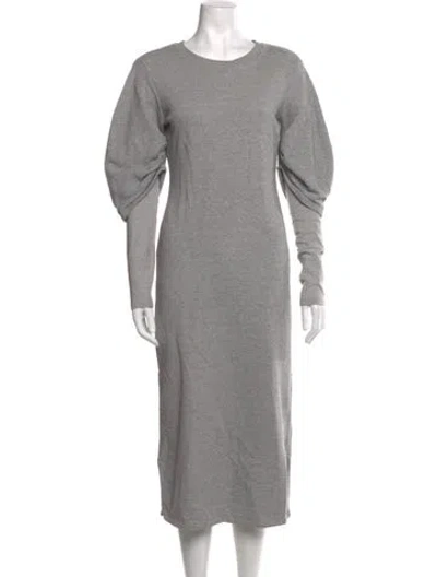 Pre-owned Goen J Crew Neck Long Dress In Gray
