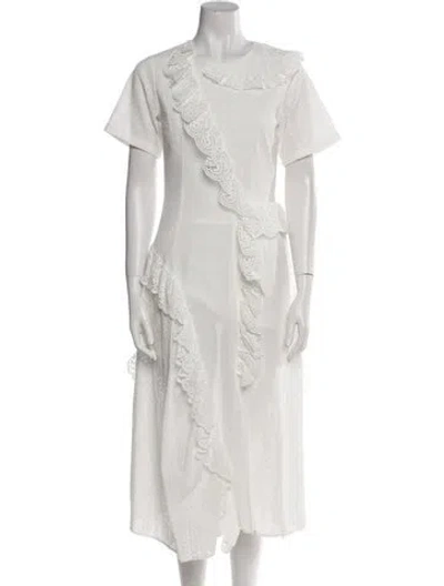 Pre-owned Goen J Crew Neck Long Dress W/ Tags In White