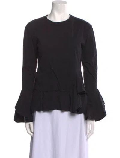 Pre-owned Goen J Crew Neck Long Sleeve Top In Black