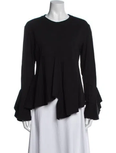 Pre-owned Goen J Crew Neck Long Sleeve Top In Black