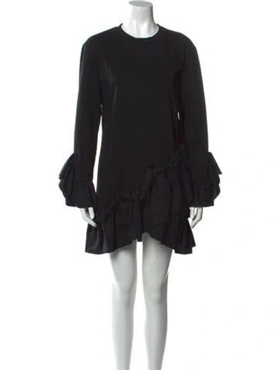 Pre-owned Goen J Crew Neck Mini Dress In Black