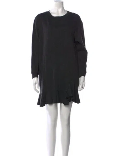 Pre-owned Goen J Crew Neck Mini Dress In Black