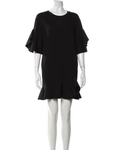 Pre-owned Goen J Crew Neck Mini Dress In Black