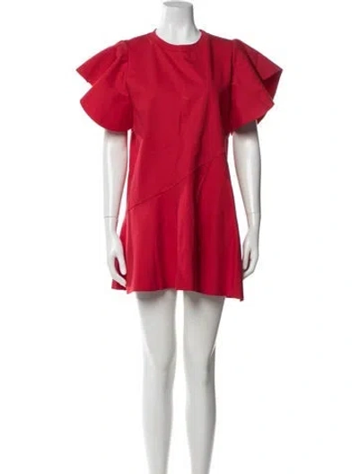 Pre-owned Goen J Crew Neck Mini Dress W/ Tags In Red