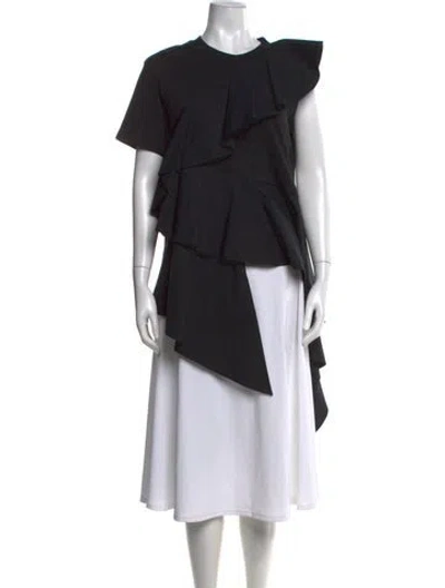 Pre-owned Goen J Crew Neck Short Sleeve Top In Black