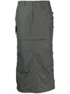 Goen J Detachable-panel Cargo Skirt In Grey