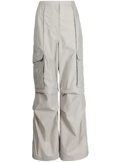 Goen J Detachable-panel Wide-leg Cargo Pants In Grey