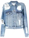 Goen J Distressed Effect Denim Jacket In Blue