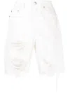 Goen J Distressed Straight-leg Denim Shorts In White