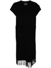 Goen J Double-faced Fringed Dress In Black