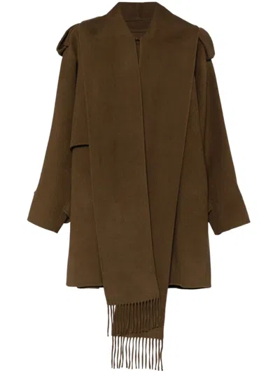 Goen J Double-faced Muffler-collared Jacket In Brown