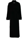 Goen J Double-faced One-side Muffler Coat In Black