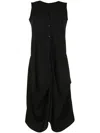 Goen J Draped Sleeveless Dress In Black