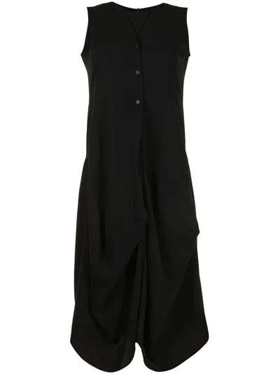 Goen J Draped Sleeveless Dress In Black