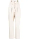 Goen J Drawstring Straight-leg Trousers In Neutrals