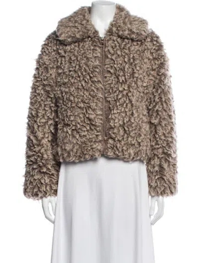 Pre-owned Goen J Faux Fur Jacket In Brown