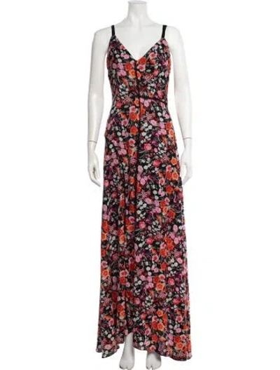 Pre-owned Goen J Floral Print Long Dress In Multi