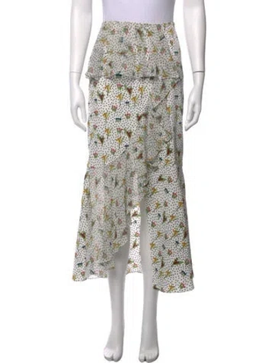 Pre-owned Goen J Floral Print Long Skirt In Multicolor