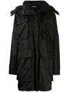 Goen J Four-pocket Hooded Parka In Schwarz