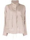 Goen J Geometric Print Windbreaker Jacket In Neutrals