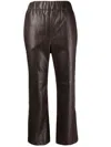 Goen J High Waist Cropped Trousers In Brown
