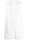 Goen J High-waisted Ruffled Trousers In White