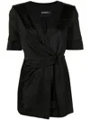Goen J Inside-out Short Wrap-blazer In Black