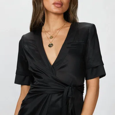 GOEN J INSIDE-OUT WRAP BLAZER IN BLACK