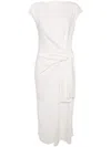 Shop Goen J Knot-detail Sleeveless Cotton-jersey Midi Dress In White