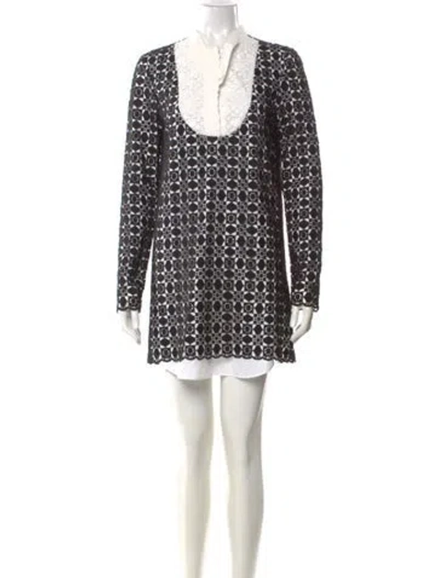 Pre-owned Goen J Lace Pattern Mini Dress In Multi