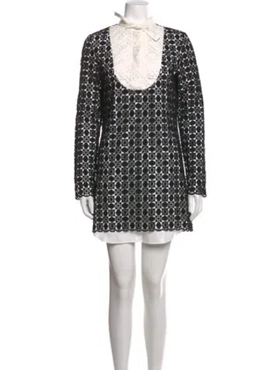 Pre-owned Goen J Lace Pattern Mini Dress In Multi