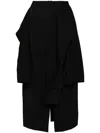Goen J Layered Shirt-detail Midi Skirt In Black