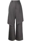 Goen J Layered Twill Trousers In Grey