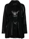 Goen J Leather Trench Jacket In Black