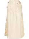 Goen J Midi Ruched Straight Skirt In Yellow