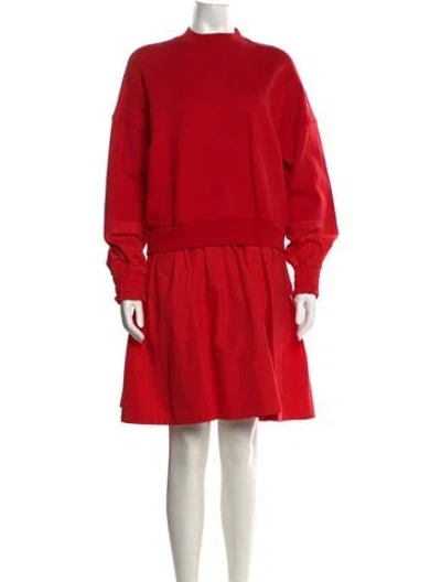 Pre-owned Goen J Mock Neck Mini Dress In Red