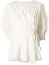 Goen J Multi-directional Ruched Blouse In White