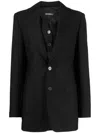 Goen J Notched-lapels Single-breasted Blazer In Black