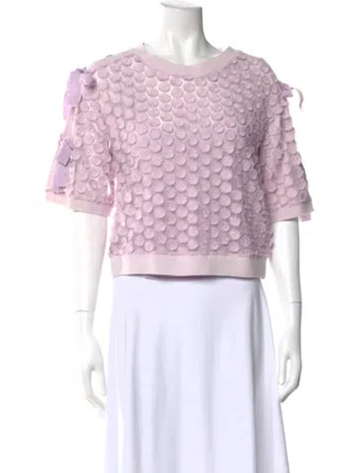 Pre-owned Goen J Patterned Crew Neck Top In Pink