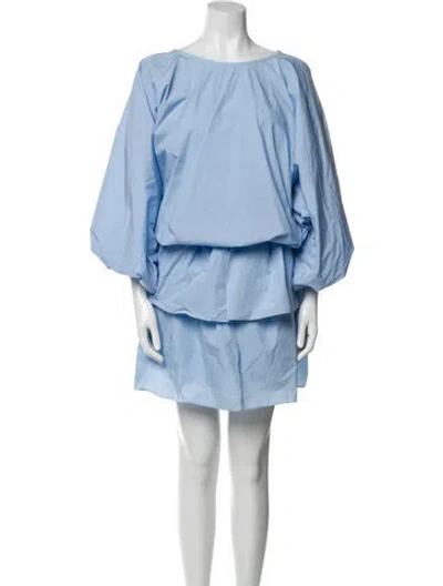 Pre-owned Goen J Pleated Accents Skirt Set W/ Tags In Blue