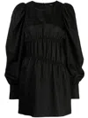 Goen J Balloon-sleeves Poplin Dress In Black