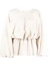 Goen J Puffer Faux-leather Blouse In White