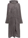 Goen J Recycled Nylon Hooded Parka Coat In Grey