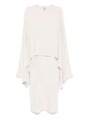 Goen J Ribbed Cape Dress In Neutrals