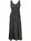Goen J Ruched-detail Midi Dress In Grey