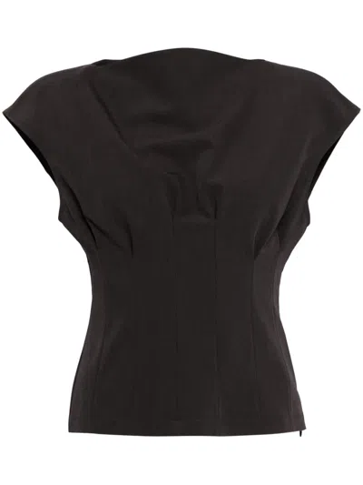 Goen J Ruched-detailing Sleeveless Top In Grey